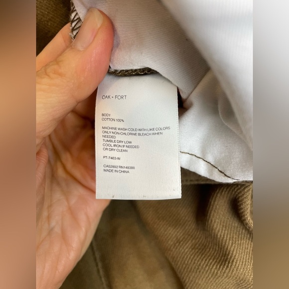 Oak and Fort Twill Pleated Barrel leg Olive Brown Pants - Picture 10 of 10